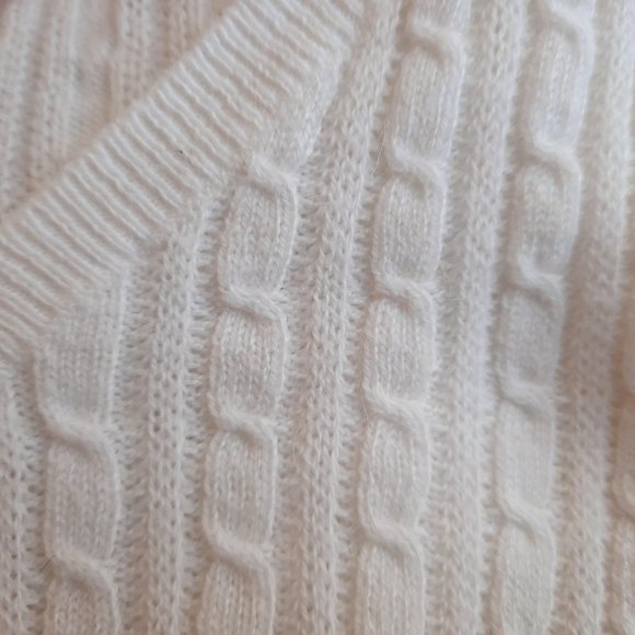 Peck&Peck White Cable Knit Cotton Alpaca Sweater M - Picture 13 of 15
